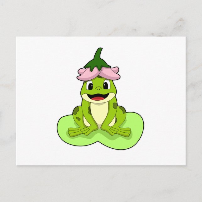 Carte Postale Grenouille sur feuille (Devant)