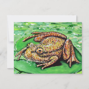 Carte Postale Grenouille sur une peinture Lily Pad