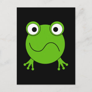 Carte Postale Grenouille verte. A l'air confus.