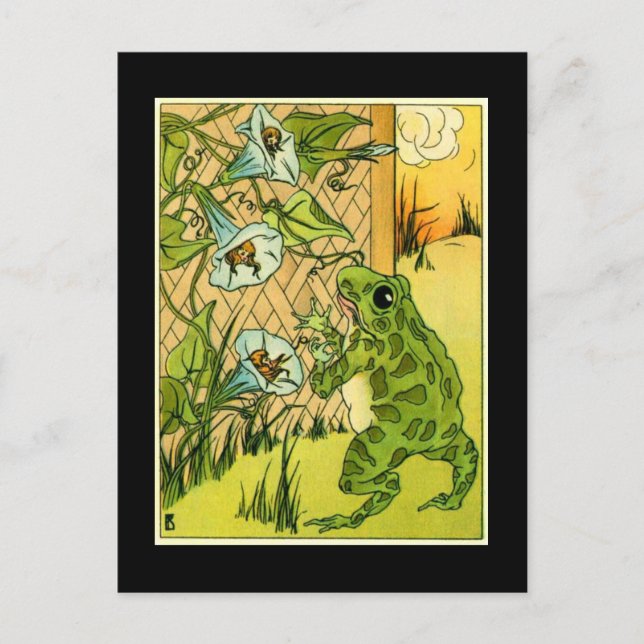 Carte Postale Grenouille Vintage adorable (Devant)
