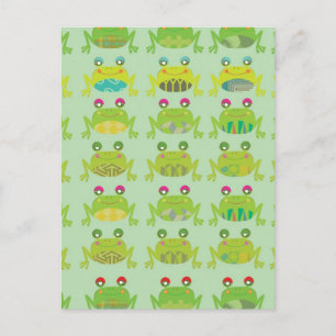 Carte Postale grenouilles à frogue funky