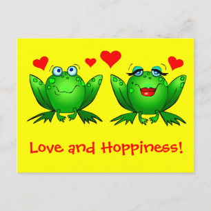 Carte Postale Grenouilles Amour et Espérance Jaune