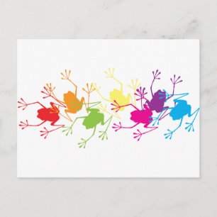 Carte Postale Grenouilles arc-en-ciel