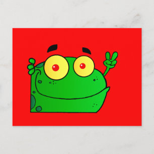 Carte Postale Grenouilles de grenouille Amphibien Green Cute Car