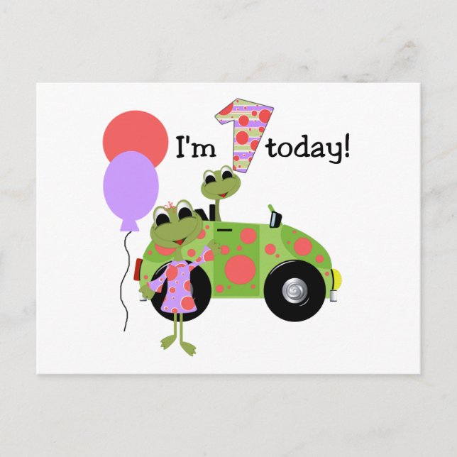 Carte Postale Grenouilles Mod 1er anniversaire (Devant)