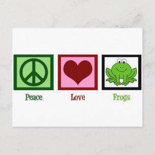 Carte Postale Grenouilles Peace Love