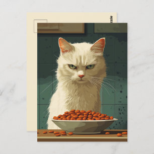 Carte Postale Grève alimentaire de chat