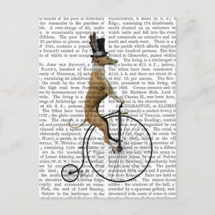 Carte Postale Greyhound sur Black Penny Farthing Bike