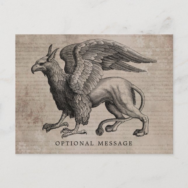 Carte Postale Griffin Créature Vintage (Devant)
