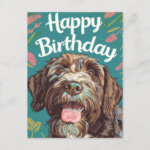 Carte Postale Griffon à poil dur Joyeux Anniversaire