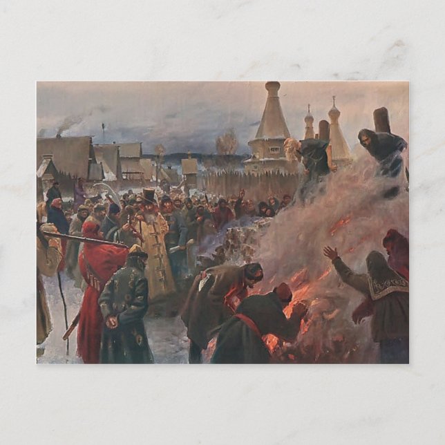 Carte Postale Grigoriy Myasoyedov - Brûlage de l'archiprêtre Avv (Devant)