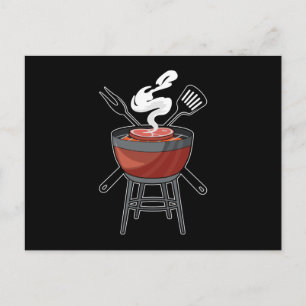 Carte Postale Grill avec Fourche de viande et Spatula