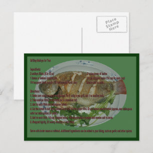 Carte Postale Grill Walleye of Two Recette Card