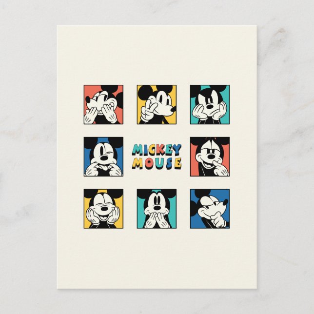 Carte Postale Grille de souris couleur Mickey (Devant)