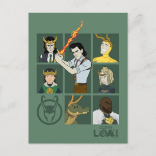 Carte Postale Grille de variables Loki
