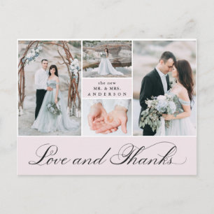 Carte Postale Grille élégante 4 Merci Mariage photo