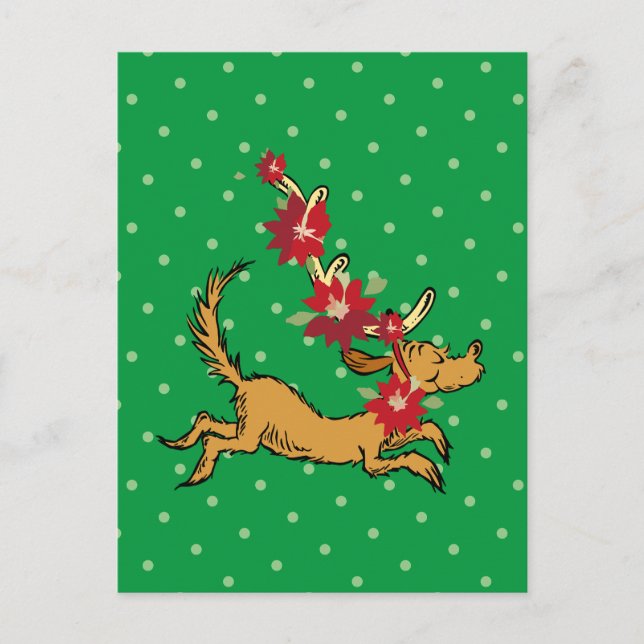 Carte Postale Grille | Max Christmas Pointsettia (Devant)