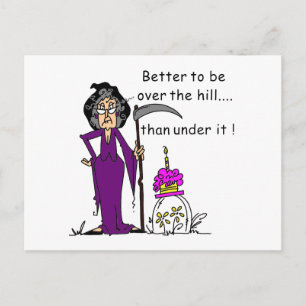 Carte Postale Grim Reaper Humour d'anniversaire