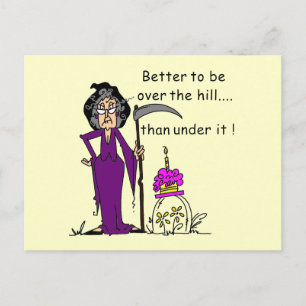 Carte Postale Grim Reaper Humour d'anniversaire