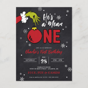 Carte Postale Grinch C'est un Mean un 1er anniversaire