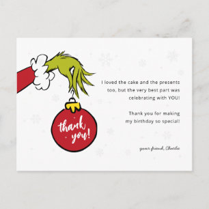 Carte Postale Grinch signifie un Merci d'anniversaire