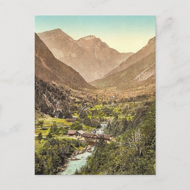 Carte Postale Grindelwald, route de Zwiellutschine, Berne Oberla (Devant)