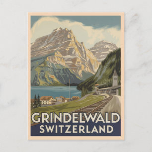 Carte Postale Grindelwald Suisse Alpes Retro