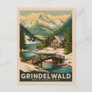 Carte Postale Grindelwald Suisse Alpes Retro