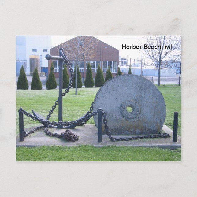 Carte Postale Grindstone et Ancres à Harbour Beach, MI Postcard (Devant)