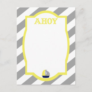 Carte postale Gris Ahoy Nautique
