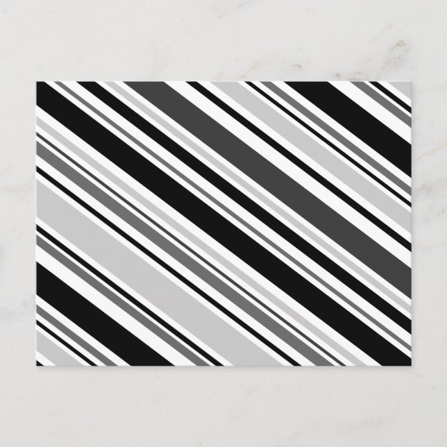 Carte Postale Gris Diagonal Varié, Gris Noir, Blancs (Devant)