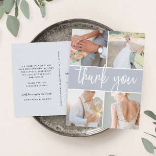 Carte Postale Gris esquissé   Merci photo Mariage