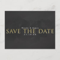 Gris foncé et or ENREGISTRER LA DATE Mariage Fianç