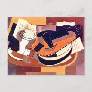 Carte Postale Gris - Guitare et compotier