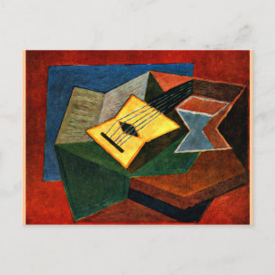 Carte Postale Gris - Guitare jaune