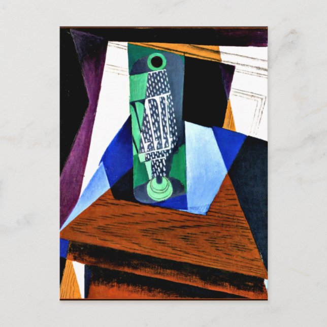 Carte Postale Gris - Verre sur table (Devant)