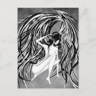 Carte postale grise de l'ange céleste