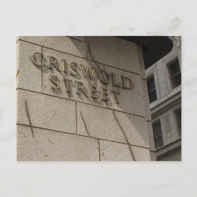 Carte Postale Griswold Street, Downtown Detroit, Michigan (Devant)
