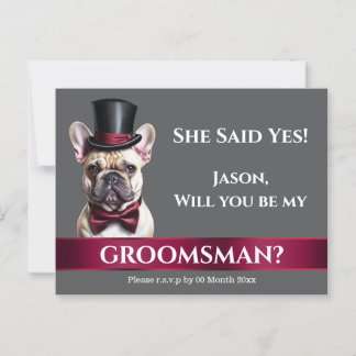 Carte Postale Groomsman français bulldog grooms proposition mari