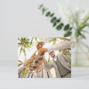 Carte Postale Groomsmen Best Man Mariage Photo Merci