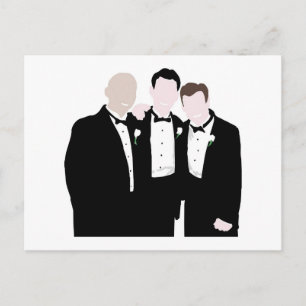 Carte Postale Groomsmen en Cravate noire Pose pour une photo