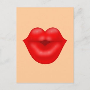 Carte Postale Gros baiser aux lèvres rouges