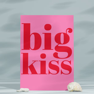Carte Postale Gros Baiser ! Modern Bold Red - Typographie rose c