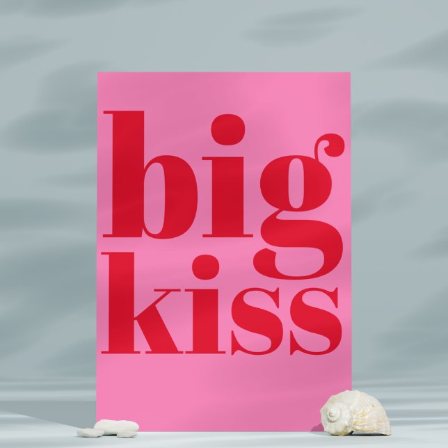 Carte Postale Gros Baiser ! Modern Bold Red - Typographie rose c (Créateur téléchargé)