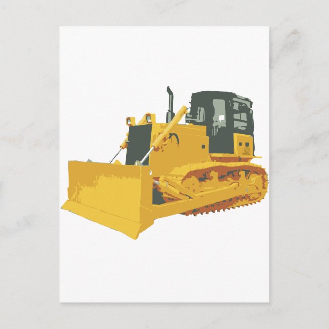 Carte Postale Gros bulldozer de construction sur pistes (Devant)