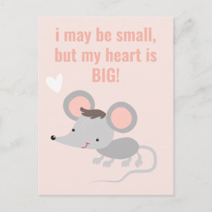 Carte Postale Gros câlin ! Anniversaire de enfant de souris gris