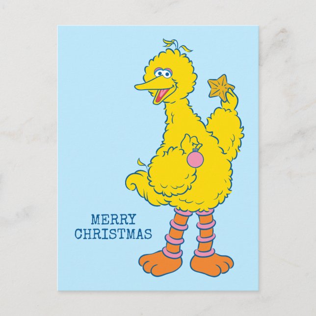 Carte Postale Gros Oiseaux tenant des ornements de Noël (Devant)