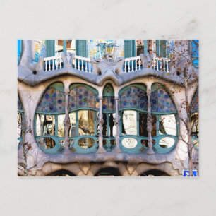 Carte Postale Gros plan de Casa Batlló, Barcelone, Espagne