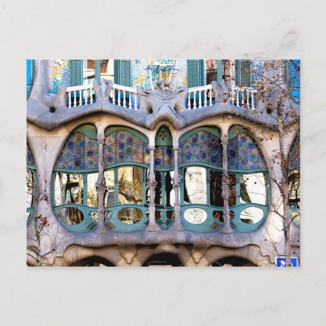 Carte Postale Gros plan de Casa Batlló, Barcelone, Espagne (Devant)