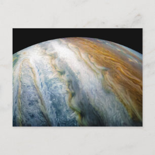 Carte Postale Gros plan de Planet Jupiter du Juno flyby (2017)